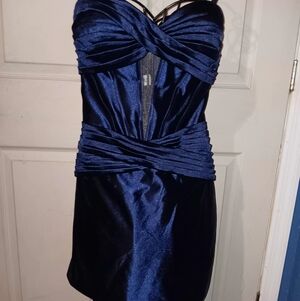 Sherri Hill Midnight Blue Strapless Dresse Womens Sz 14 Short